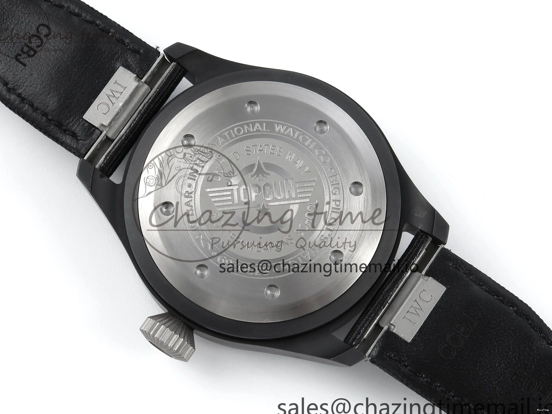 MIROTIME 0326 Durable Pilot Top Gun IW326901 M+F 1:1 Best Edition Black Dial on Black Nylon Strap MY 7003
